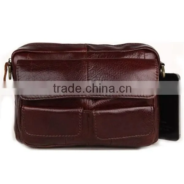 Brown Men's Genuine Leather Cowhide Messenger Shoulder Waist Bag Bum Bag photo-2
