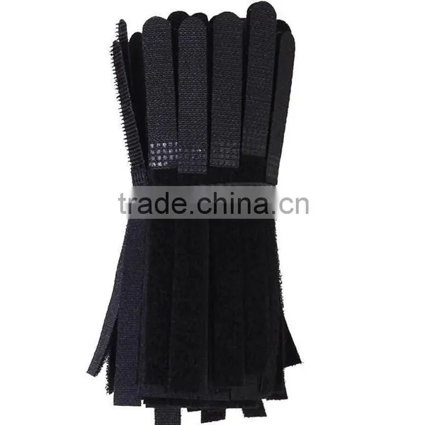 Black Reusable Hook And Loop Tape Cable Ties Tidy Straps Organiser photo-2