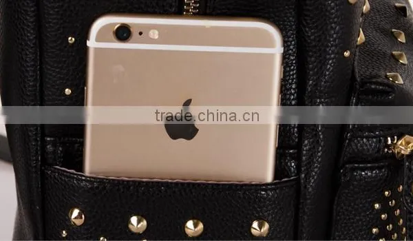 Rivet Decoration pu Leather Backpack Bag Custom Made photo-5