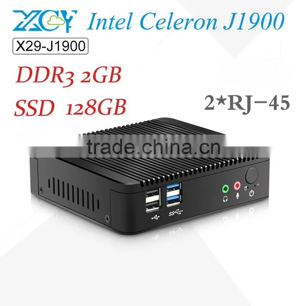 Best selling Mini PC CPU Intel J1900 2.0GHz fanless Computer X86 Board 2G RAM 128G SSD Thin client Desktop Computer