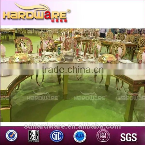 LED Crescentwedding Banquet Table,golden Half-moon Wedding Table photo-4