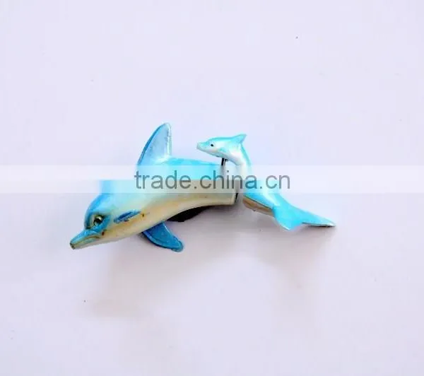5.5 Inch Plastic Pearl Powder Dolphin Fridge For Magnets, Beach Souvenir Magnet photo-2