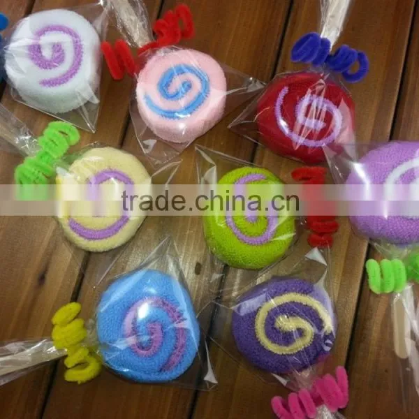 Cheap Bulk Christmas Gifts Sweet Cotton Promotional Lollipop Shape Towel Cake Supplier's Choice photo-3