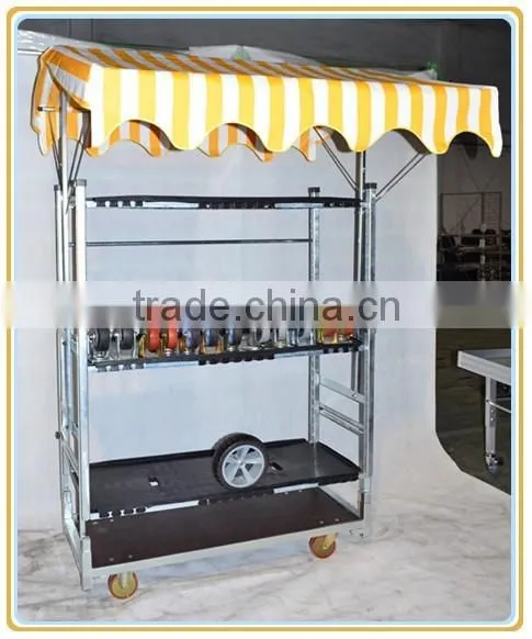 Metal Plant Trolley With Wheels and Sunshade Roof photo-2