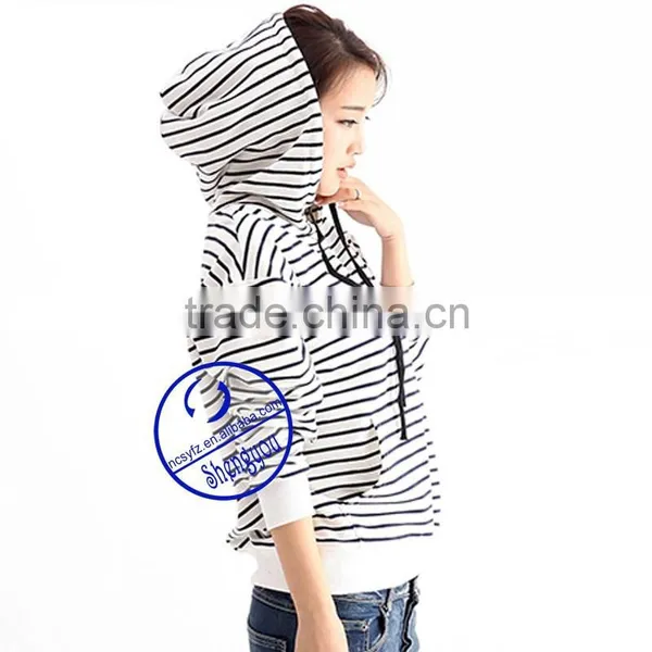 Custom Striped Pullover Sweatshirts Hoodies Women photo-4