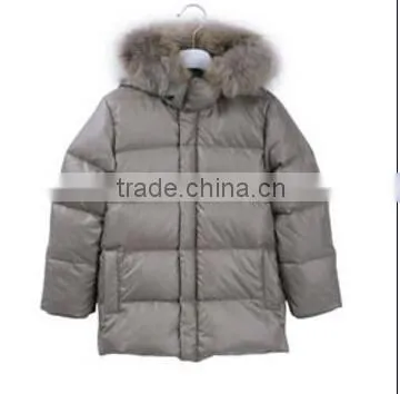 2014 New Style Kids' Long Down Jacket With Fur Hood Blue Color Kids Warm Jacket Long Down Coat photo-5