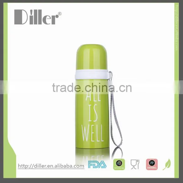 Wholesale China Fashion English Word Bullet Vacuum Flask With Plastic Cup photo-3