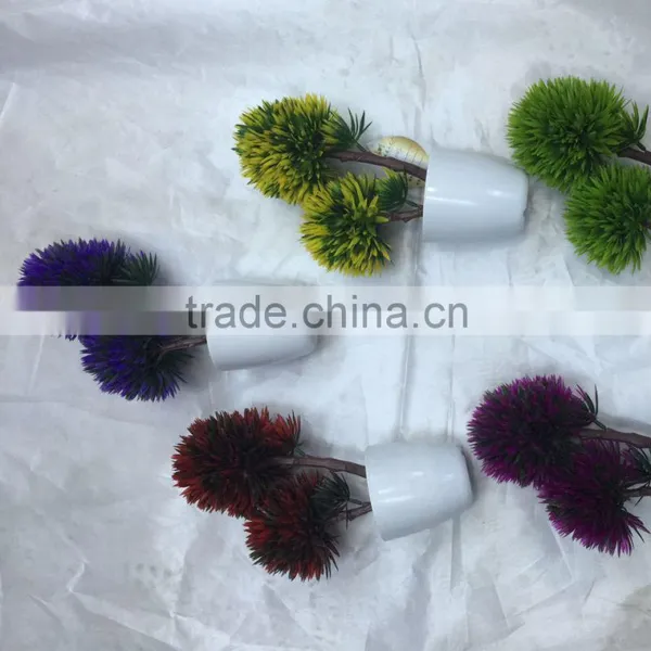 Artificial Potted Plant Plastic Table Small Plant Pots Artificial Grass Ball Tree photo-4