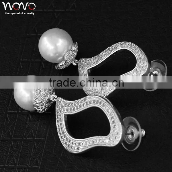 Dubai Silver Pearl Jewelry Earring Beautiful Earring Designs for Women photo-4