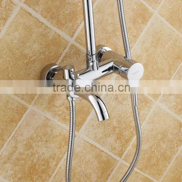 Brass Hard Tube Shower Mixer Set/bathroom Wall Mounted Shower Faucet photo-2