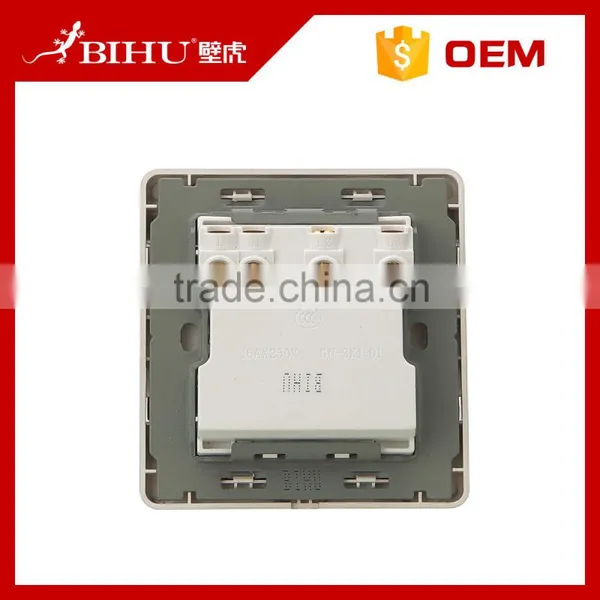 China Suppier BIHU Golden PC 3 Gang 1way Led Light Switch for Home photo-6