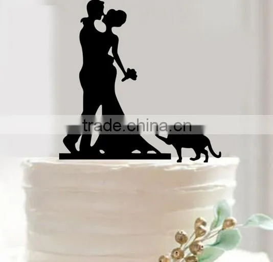 Just Arrival Wedding Acrylic Cake Topper Silhouette Bride and Groom Decoration photo-5