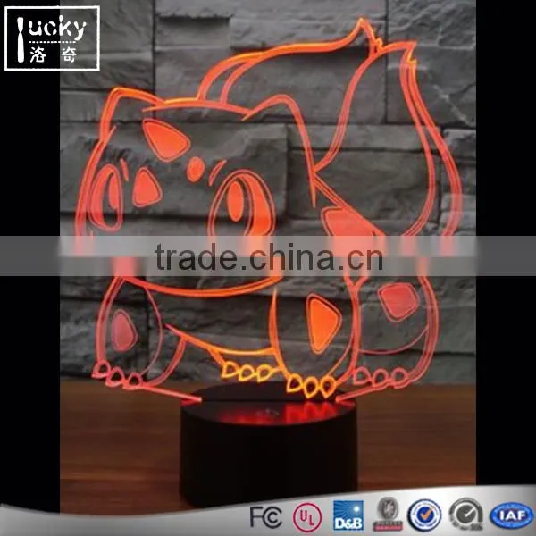 Acrylic Bulbasaur 3D LED Night Light,Pokemon Go Gifts Colorful Lamp photo-4