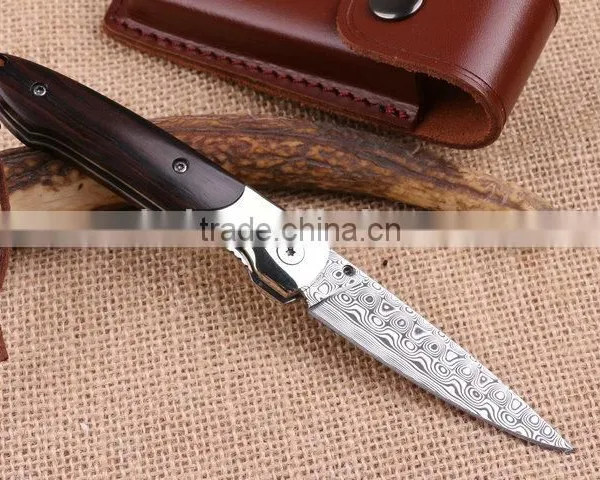 OEM Hunting Knife Application Custom Made Damascus Folding Knife photo-3