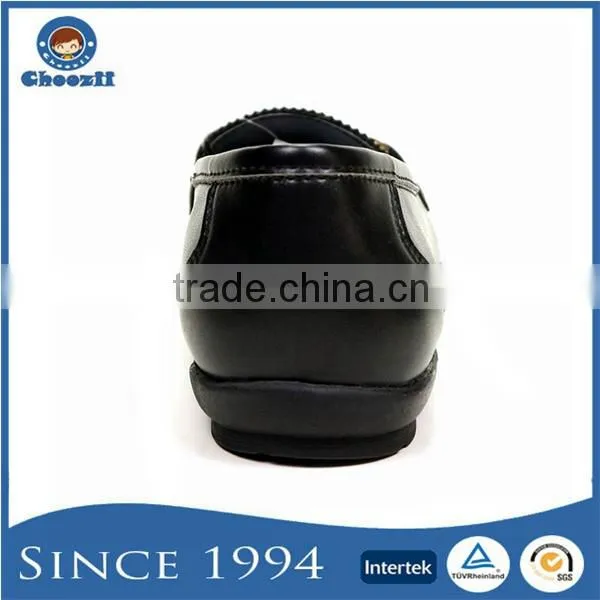 Classic Leather No Heel Flat Black Dress Shoes for Girls photo-3