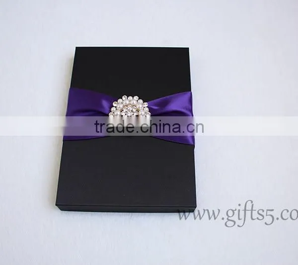 Gorgeous Handmade Luxury Silk Invitation Boxes Fow Wedding photo-3