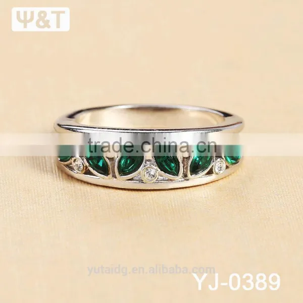 Jingli Jewelry Hot Sale Green Stone Silver Ring (YJ-389) photo-2