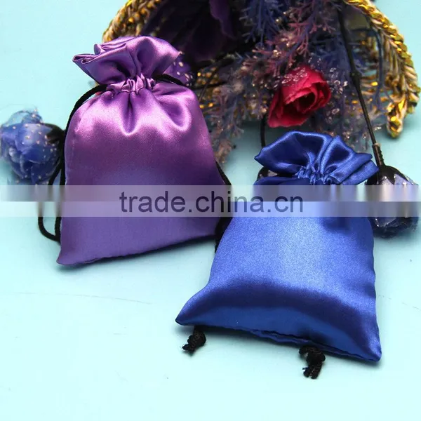 Wholesale China Luxury Drawstring Closure Satin Hair Extensions Bag With Customzied Logo Printed photo-5