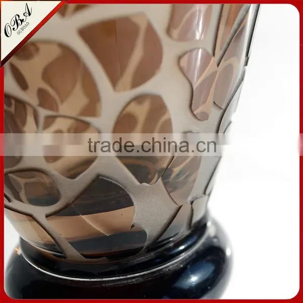 Different Design Handmade Art Wedding Decoration Flower Arrangement ,Tall Frosting Glass Vase photo-6