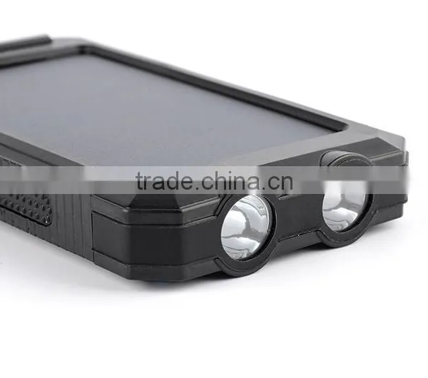 2016 New IP68 Waterproof 10000mah Mobile Solar Charger Power Bank With Led Light photo-4