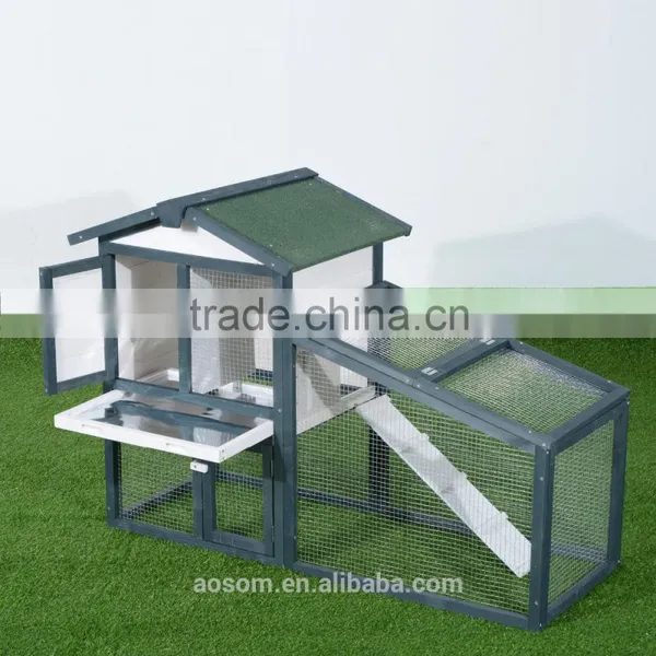 Pawhut 2-Tier Wooden Rabbit Hutch Pet House W / Run photo-3