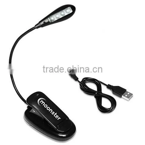 Extra-Bright 4 LED Book Reading Light Easy Clip 2 Brightness Settings, Soft Padded Clamp. Perfect for Bookworms photo-6