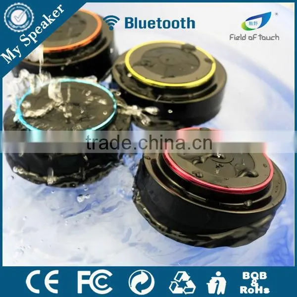 F012 Black/gold Strong Suction Cup Shower Speaker in the Bathroom photo-5