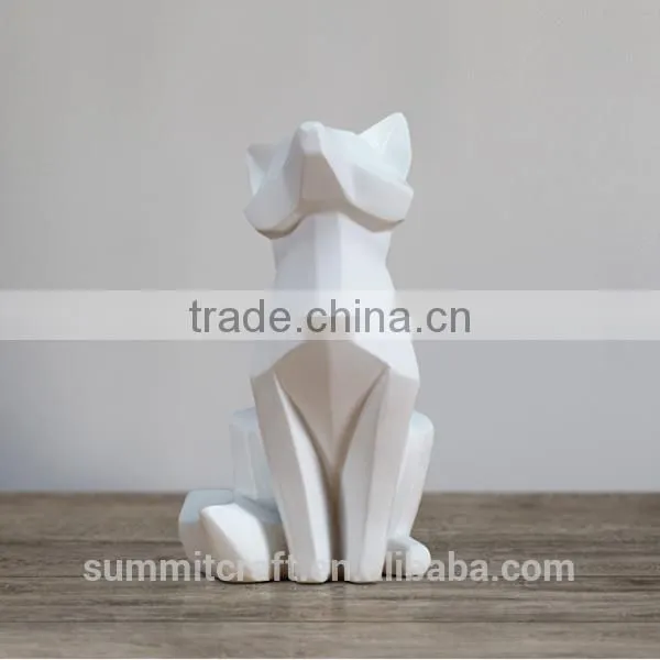 Stylish Resin White Animal Statue Modern Home Decoration photo-4