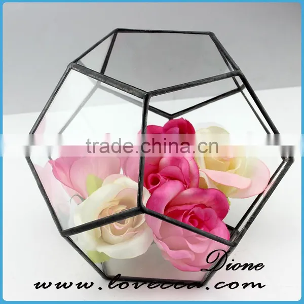 Factory Wholesale Round Clear Geometric Square Glass Globe Hanging Terrarium photo-2