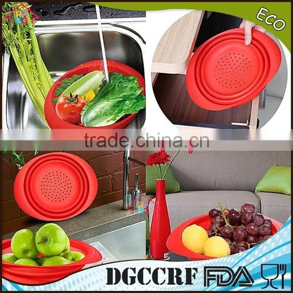 NBRSC Silicone Collapsible Colander Spaghetti Strainer Mesh Drainer for Food Pasta Vegetables Fruit photo-2
