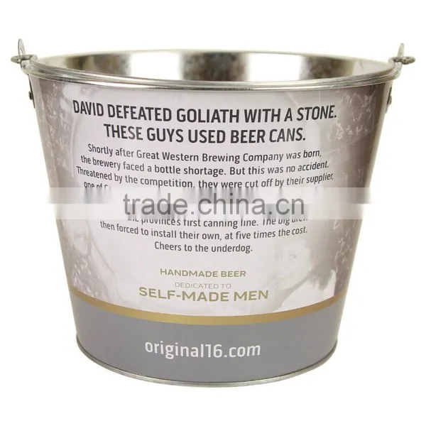 Christmas Metal Ice Bucket / Gift Tin Bucket / Metal Beer Bucket photo-5