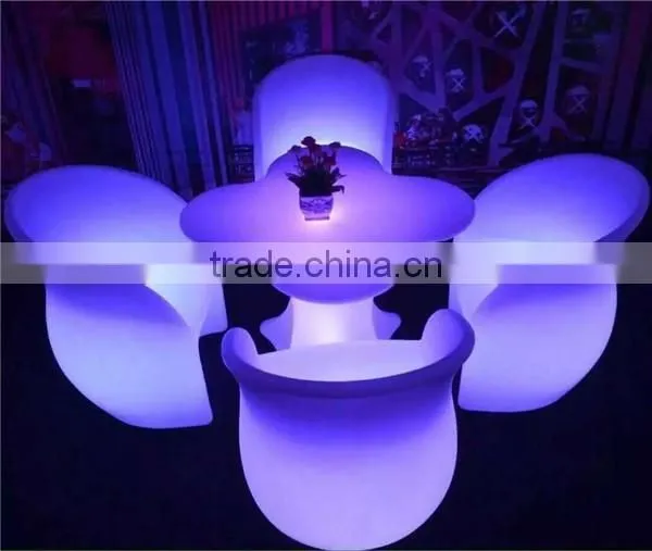 New Product High Quality PE Led Light Dinning Chair Sets / Bar Led Furniture Light up Leisure Chairs Sets photo-3