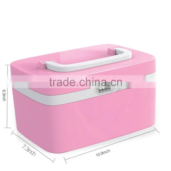Professional Girly Plastic Makeup Box Beauty Cosmetic Box (Pink) photo-4