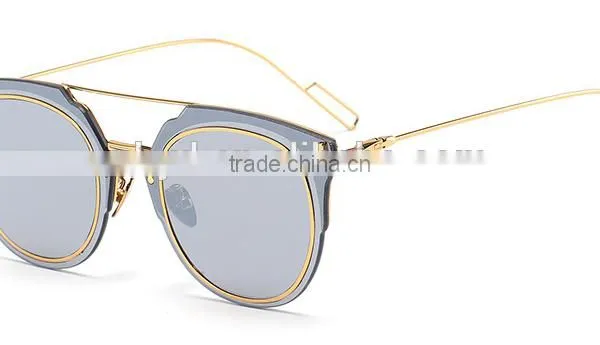 2016 New Women Metal Outdoor Glasses Sunglasses Fashion Tide Thin Face Round Sunglasses photo-2