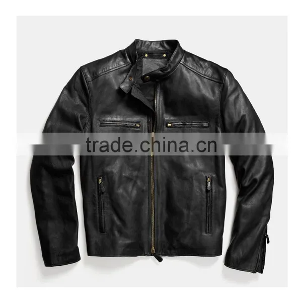Retro Racer Leather Jacket photo-3