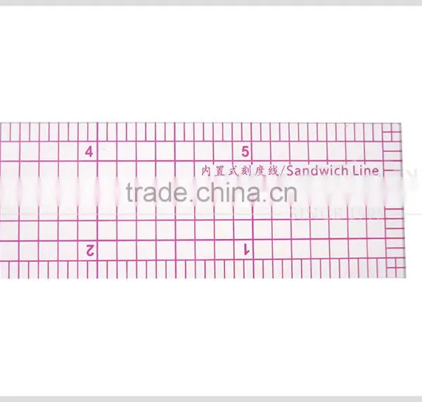 Good Sell Sandwich Line Printing Straight Flexible Garment Quiting Ruler for Quilting Clothes Pattern Making 1"*6" #B-50 photo-4