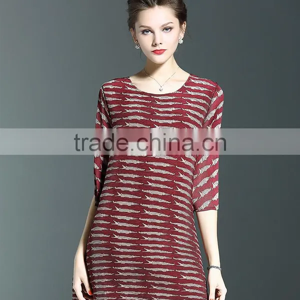 2017 Brand Ancient Printing Drape Women A-line Dress photo-2