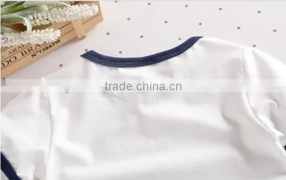 100% Cotton Boy Summer Clothes Set Kids Garment Whale Print photo-6