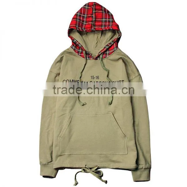 Wholesale Fashion Custom Xxxxl High Quality Oem Hoodies Men Red Plaid Hooded Pull Over 100 Cotton Hoodies photo-5