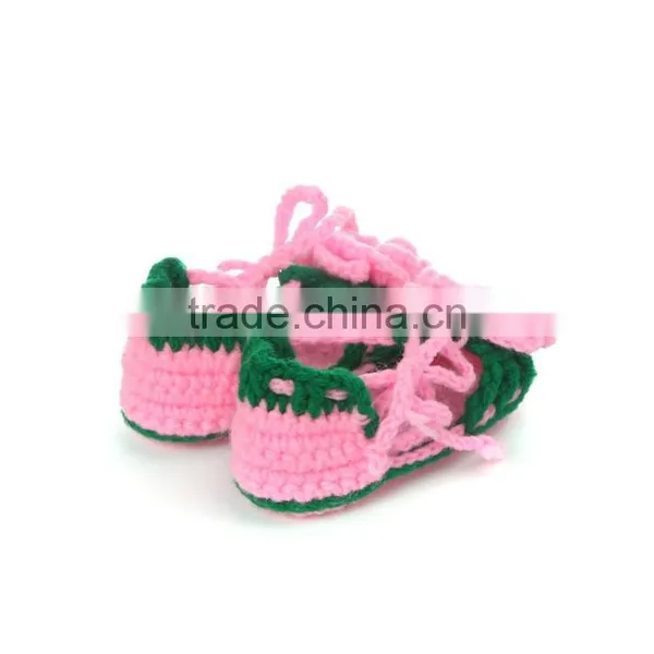Summer Fashion Flower Hand Made Crochet Baby Toddler Shoes photo-3