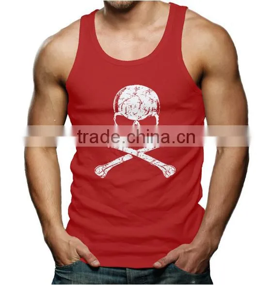China Printing Cotton Wholesale Mens Custom Gym Stringer Vest photo-6