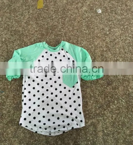Pernickety Boutique Reglan Short Sleeve Shirt Ruffle Baby Girl Clothes Cotton 0-14T t Shirt With Pocket Children Girl Shirt photo-2