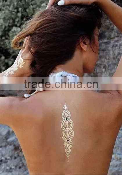 2015 Wholesale Gold Metallic Temporary Tattoo photo-3