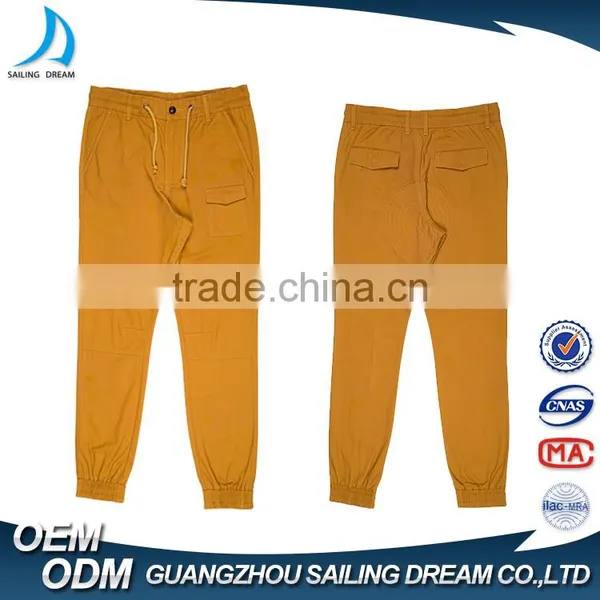 Wholesale Elastic Hem Brand Name Harem Mens Chino Pants With Small Side Pocket photo-3