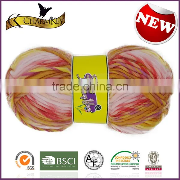 Charmkey Color Spinning Yarn Melange Roving 100 Acrylic Knitting Yarn photo-2