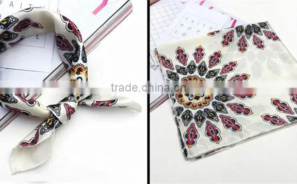 Women Digital Print Custom Design Silk Scarf photo-3