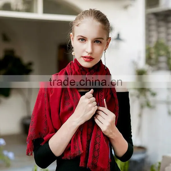 New Women Fashion Jacquard Scarf Lady Soft Winter Autumn Ethnic Scarves Shawl photo-5