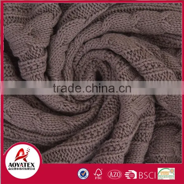 Hot Selling Soft Acrylic Knitting Crochet Blanket Backside Sherpa photo-6