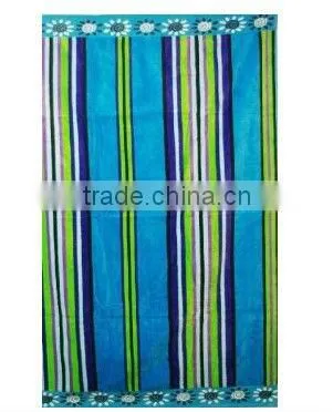 Luxury Cotton Terry Velour Jacquard Beach Towel