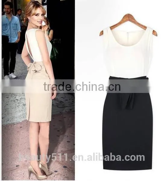 Women's Summer Striped Sleeveless Wear to Work Casual Party Pencil Dress SD73 photo-3